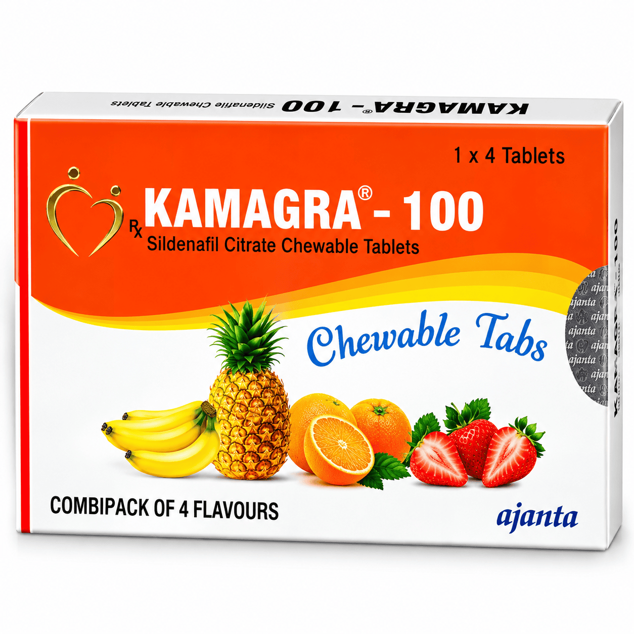 Kamagra 100 sildenafil citrate chewable tablets in four flavors